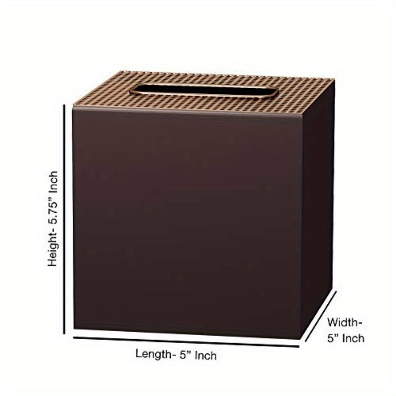 Selma Orb Boutique Tissue Box Cover Set Stainless Steel Square Facial Tissue Box Holder for Bathroom Vanity CountertopsBedroom DressersCopper orb Finish Medium