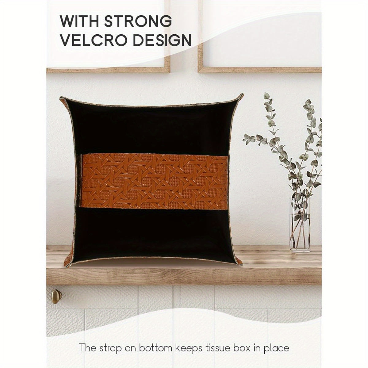 Elegant Square Tissue Box Cover with Textured Pattern - 5"x5"x5" Camel Design, Durable Plastic Bathroom Organizer for Tissues, Toiletries & Cosmetics, Toiletry Storage, Decorative Holder, Sturdy Construction