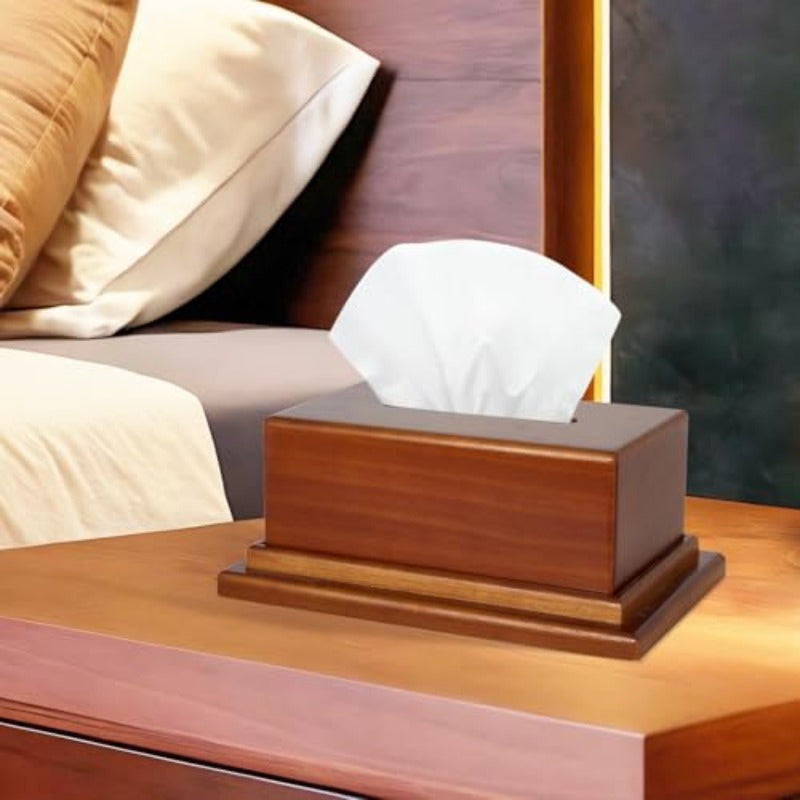 Wooden Tissue Box Cover with Hidden Compartment - Decorative Facial Cube Design, Multi-Functional Storage for Bathroom, Office, Nightstands - Elegant Wooden Tissue Holder with Secret Storage, Bathroom Organizers And Storage, Nightstand Organizer, Modern