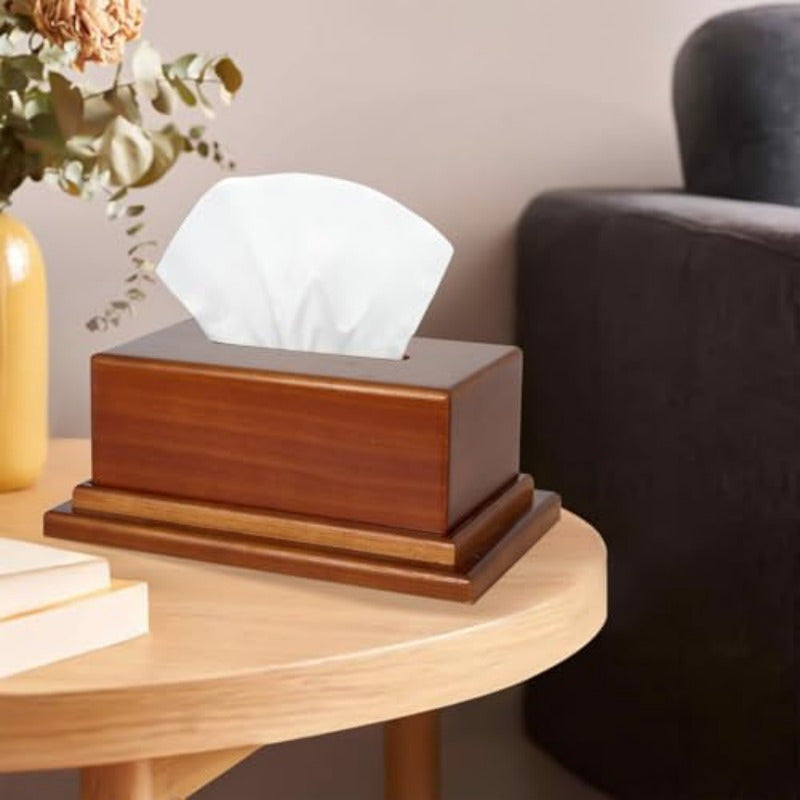 Wooden Tissue Box Cover with Hidden Compartment - Decorative Facial Cube Design, Multi-Functional Storage for Bathroom, Office, Nightstands - Elegant Wooden Tissue Holder with Secret Storage, Bathroom Organizers And Storage, Nightstand Organizer, Modern