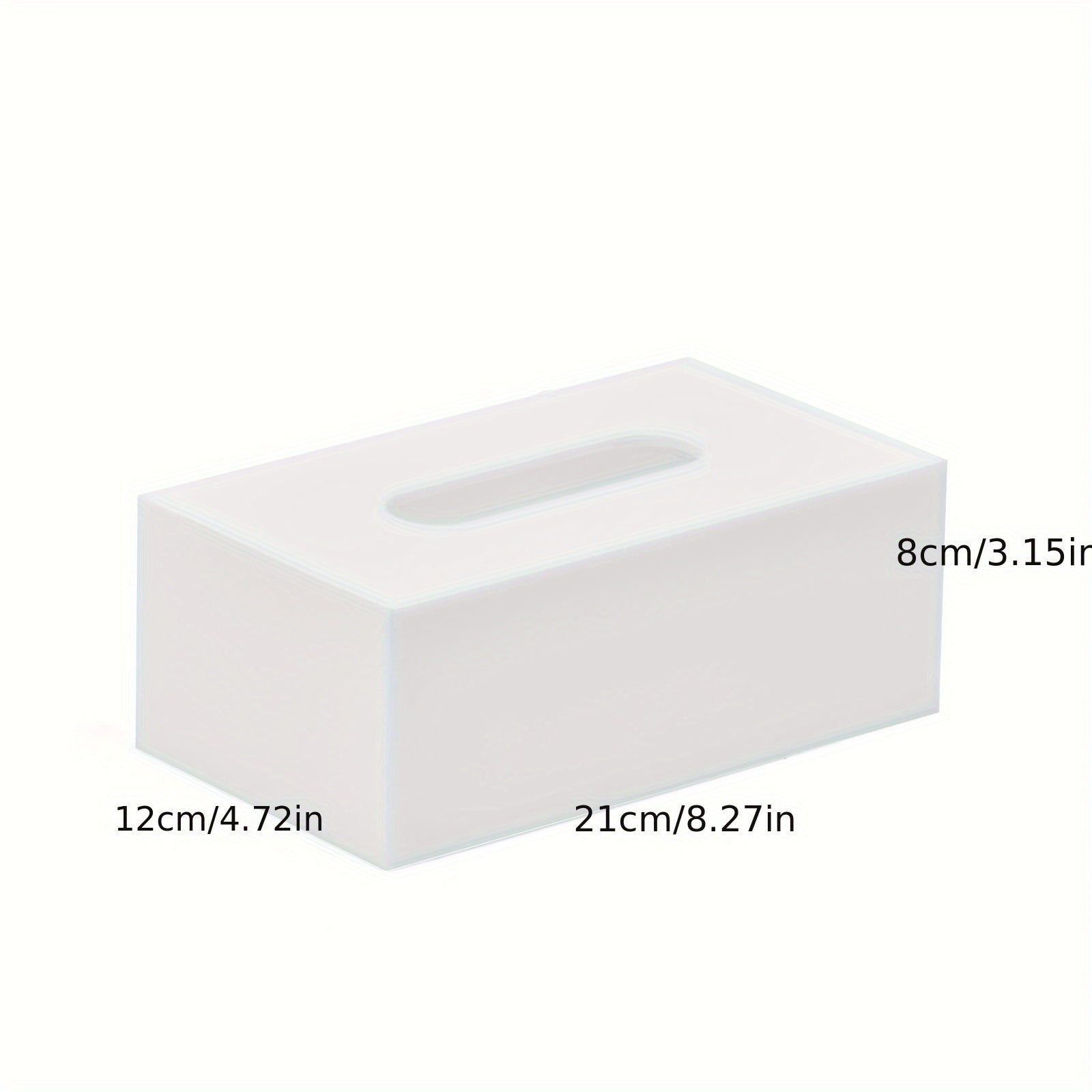 Modern Minimalist White Square Tissue Box Holder with Clear Lid - Durable Plastic Rectangular Storage Organizer with Rounded Corners & Open-Top Design for Bathroom, Office, Home, Hotel, Spa - Decorative & Functional Tissue Dispenser, Sleek Acrylic
