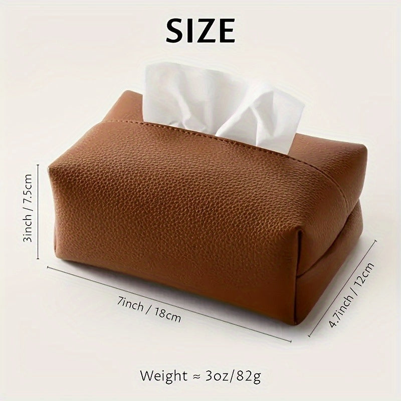 Modern Minimalist Tissue Box - Beige/Neutral Colors, Durable Faux Leather-like material, Compact Rectangular design for Living Room, Bathroom, Office, Restaurant - Decorative Napkin Storage Organizer for Home & Commercial Spaces, Bathroom Accessory, Sleek