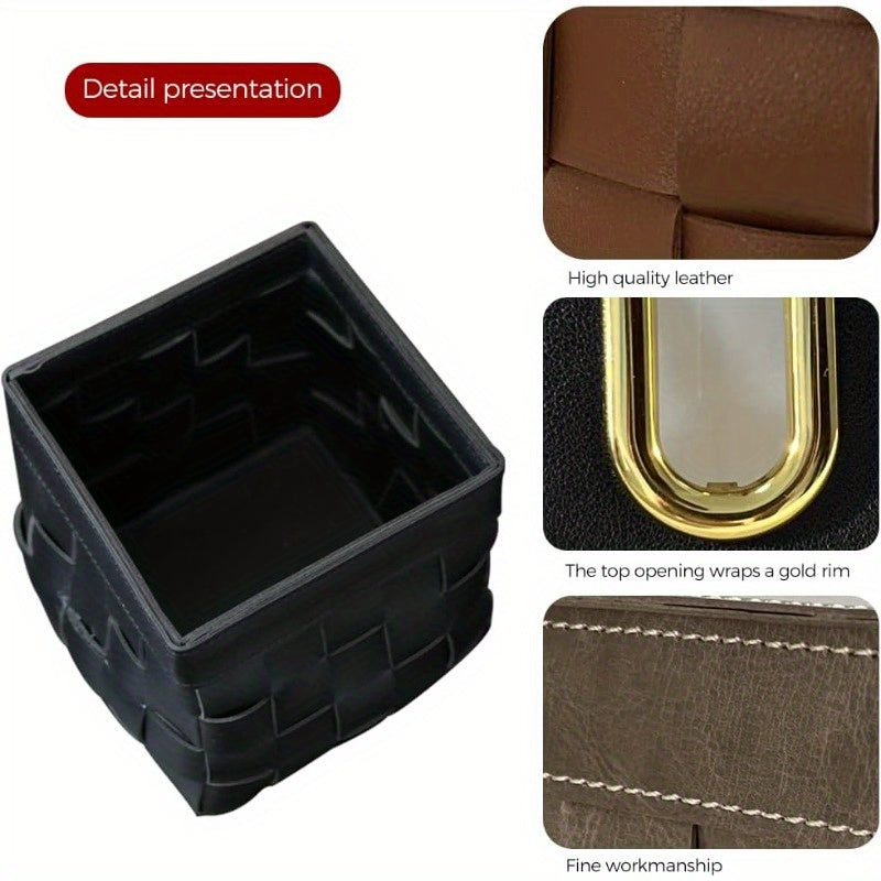 Modern Cube Tissue Box Cover - Black and White checkerboard, Farmhouse Decor with Golden Accent, Bathroom/Desk Organizer, Tissue Dispenser for Living Room, Bedroom, Office - Housewarming Gift, Bedroom Accessory, Contemporary Design, Durable Construction