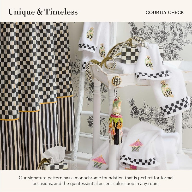 Round Tissue Box Cover with Black & White Checkered Pattern - Elegant Courtly Check Design, Durable Tissue Holder for Bathroom & Home Decor, Fits Standard Tissues, Decorative Storage Organizer for Living Room, Kitchen, Office - Easy-Clean Surface, Tissue