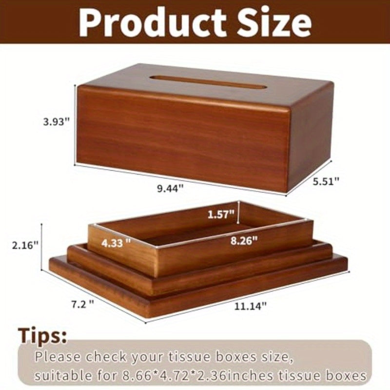 Wooden Tissue Box Cover with Hidden Compartment - Decorative Facial Cube Design, Multi-Functional Storage for Bathroom, Office, Nightstands - Elegant Wooden Tissue Holder with Secret Storage, Bathroom Organizers And Storage, Nightstand Organizer, Modern