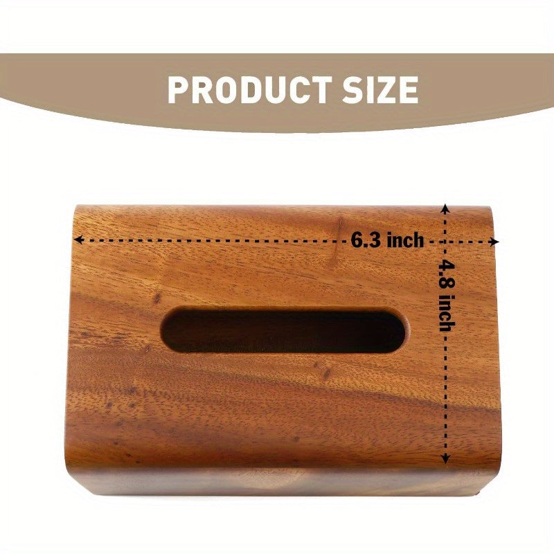 Premium Walnut Wood Tissue Box Cover 5.6x5.6x6 Wooden Box Holder with Slide Out Bottom Modern Decor Look for Bedroom Dining Table Office 100% Wood