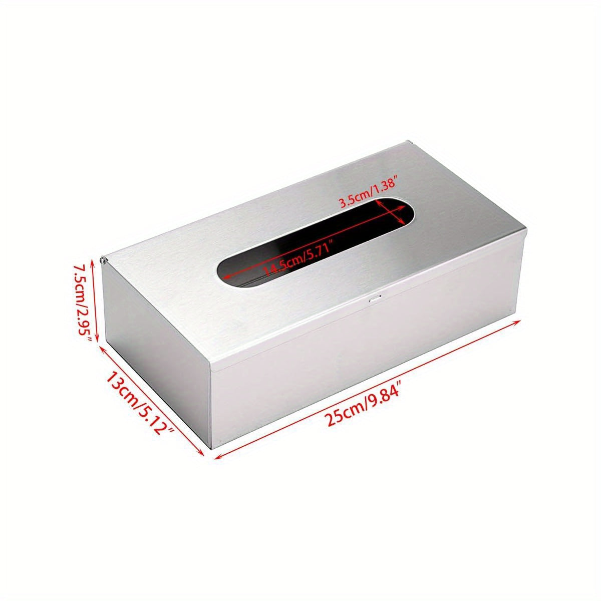 Modern Brushed Nickel Stainless Steel Tissue Box Cover - Sleek Rectangular Design with Secure Clamps, Durable Plastic for Bathroom, Bedroom, Office, and Car Use, Bathroom Organizers And Storage, Versatile Room Accessory, Minimalist Design, Polished Finish