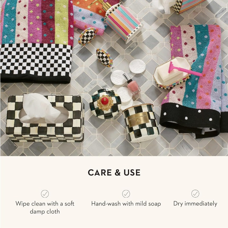 1pc Elegant Black and White Checkered Tissue Box Cover with Golden Accent - Modern Farmhouse Decor, Durable Round Tissue Holder with Hinged Lid, Fits Standard Tissues, Decorative Storage Box for Living Room, Bathroom, Bedroom - Ideal Housewarming Gift