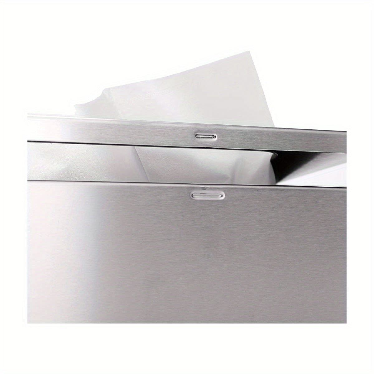 Modern Brushed Nickel Stainless Steel Tissue Box Cover - Sleek Rectangular Design with Secure Clamps, Durable Plastic for Bathroom, Bedroom, Office, and Car Use, Bathroom Organizers And Storage, Versatile Room Accessory, Minimalist Design, Polished Finish