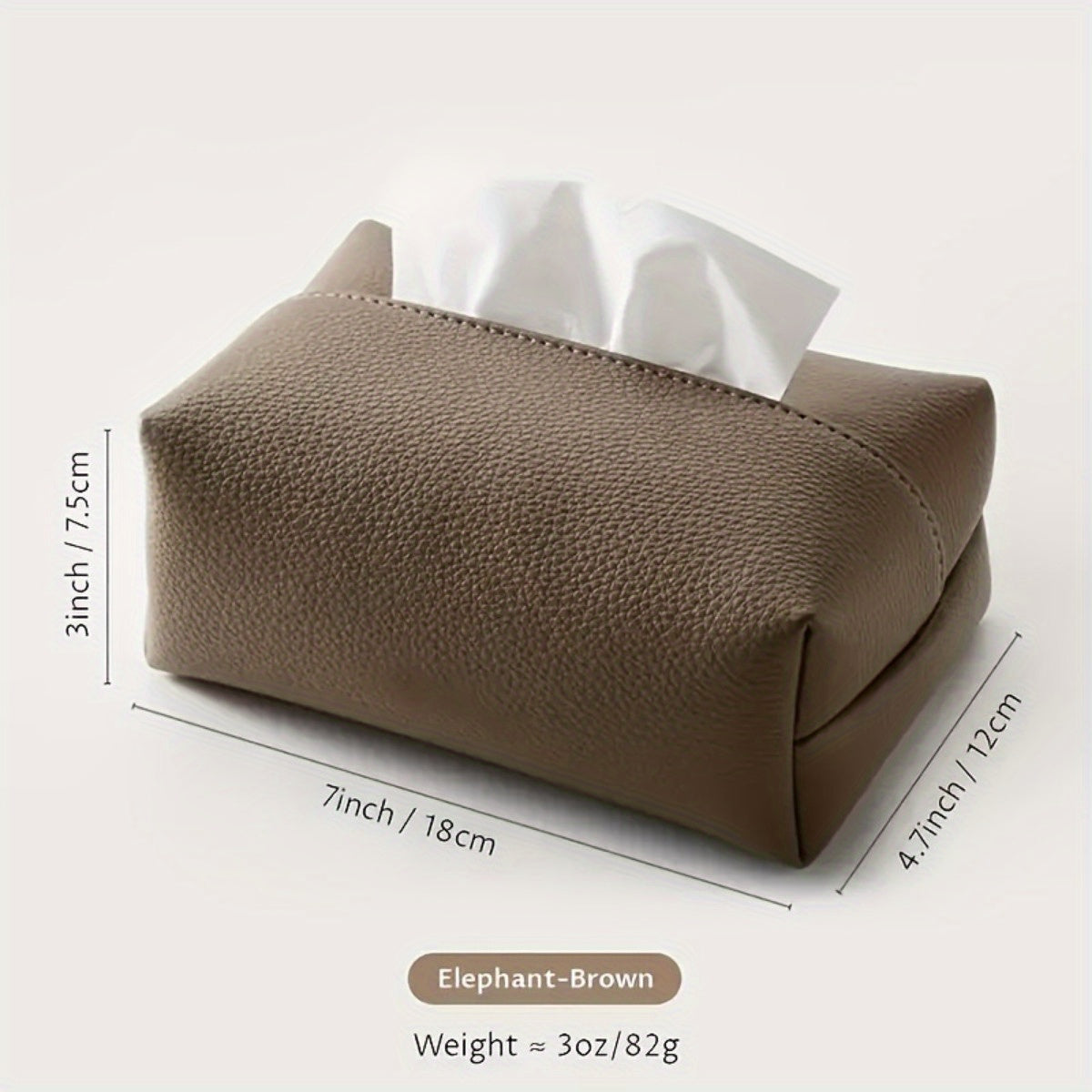 Modern Minimalist Tissue Box - Beige/Neutral Colors, Durable Faux Leather-like material, Compact Rectangular design for Living Room, Bathroom, Office, Restaurant - Decorative Napkin Storage Organizer for Home & Commercial Spaces, Bathroom Accessory, Sleek