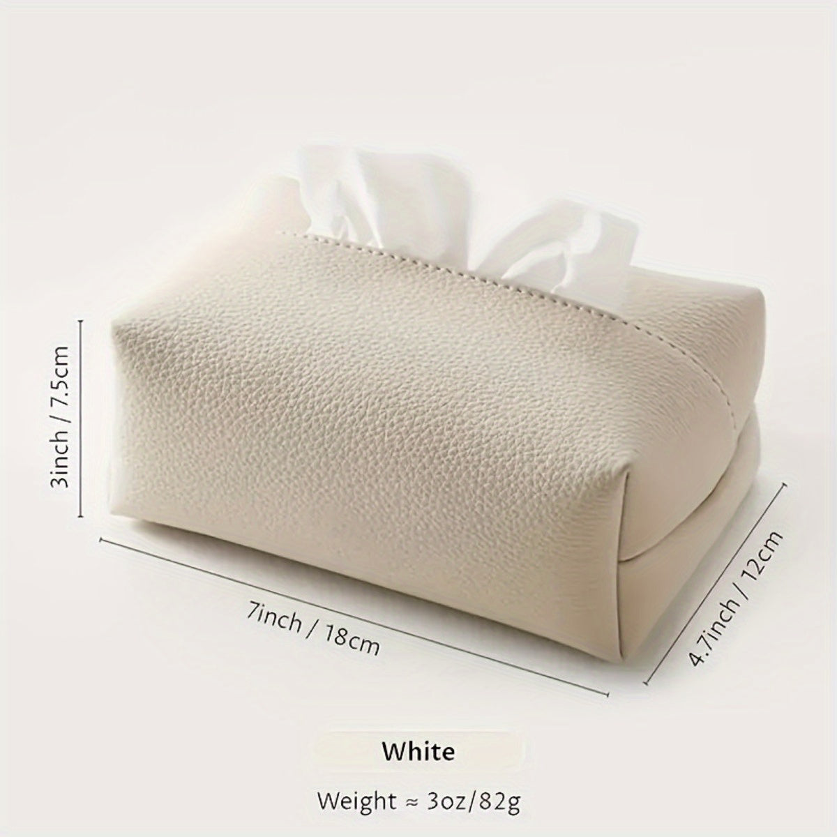 Modern Minimalist Tissue Box - Beige/Neutral Colors, Durable Faux Leather-like material, Compact Rectangular design for Living Room, Bathroom, Office, Restaurant - Decorative Napkin Storage Organizer for Home & Commercial Spaces, Bathroom Accessory, Sleek