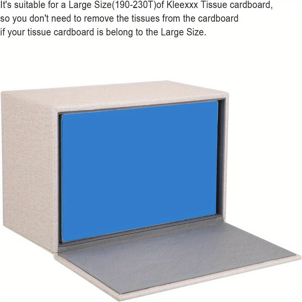 Sumnacon Large Rectangular Tissue Box Cover with Magnetic Closure - Beige & MDF Construction, Decorative Storage Holder with Rounded Corners & Sturdy Frame for Bathroom, Living Room, Office, Car - Fits Large /Kitchen Tissues, Space-Saving Design, Durable