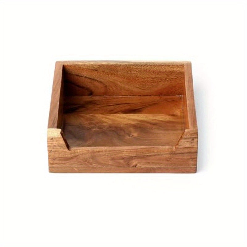 Acacia Wood Tissue Holder Box - Rectangular 8x8x2 Inch Bathroom Organizer with Lid, Durable Wooden Storage for Tissues, Toiletries & Essentials, Natural Wood Finish, Compact Design for Bathroom or Kitchen, Bathroom Organizers And Storage, Minimalist